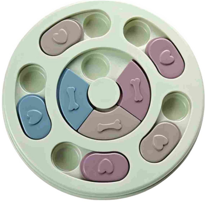 POGGU 狗狗益智玩具慢食碗/防噎訓練寵物喂食神器, 綠色, 1個