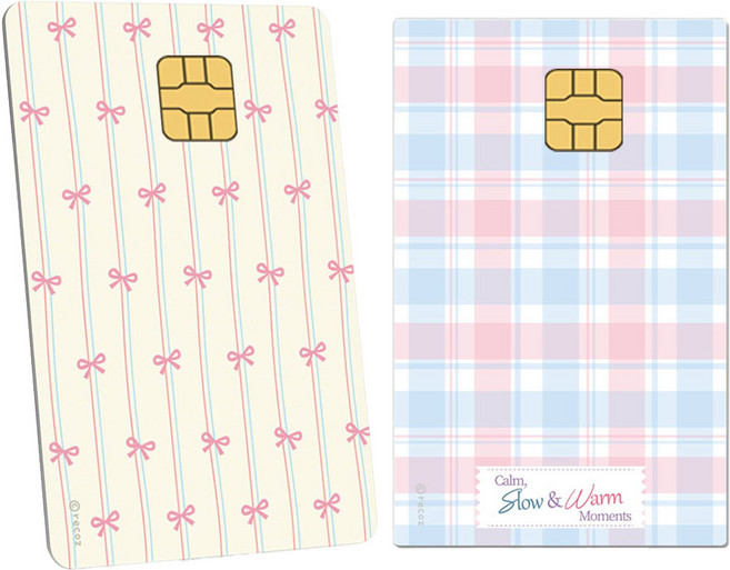 리코즈 커스텀 데코 카드 스티커 02 일반칩 리본체크 2종 세트, 혼합색상, 1세트