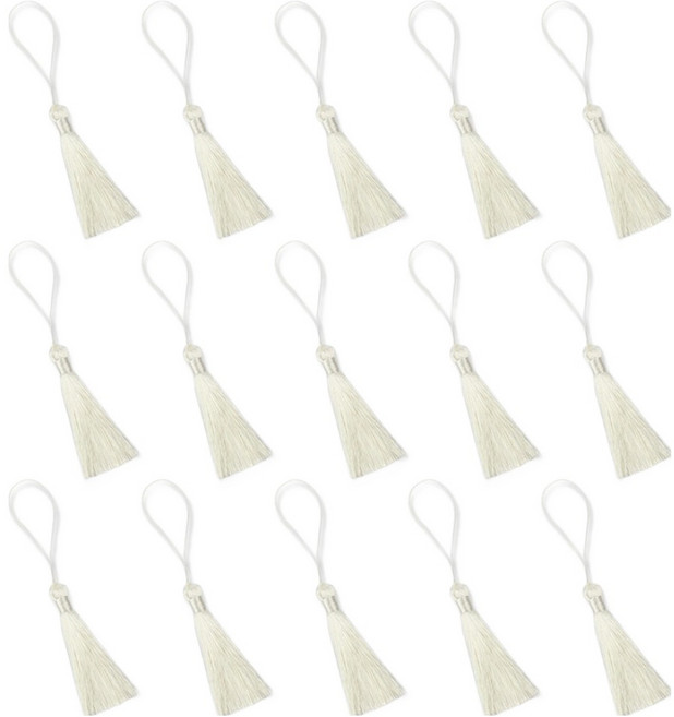 아이엔피 베이직 자수 태슬 8cm, 15 아이보리, 15개