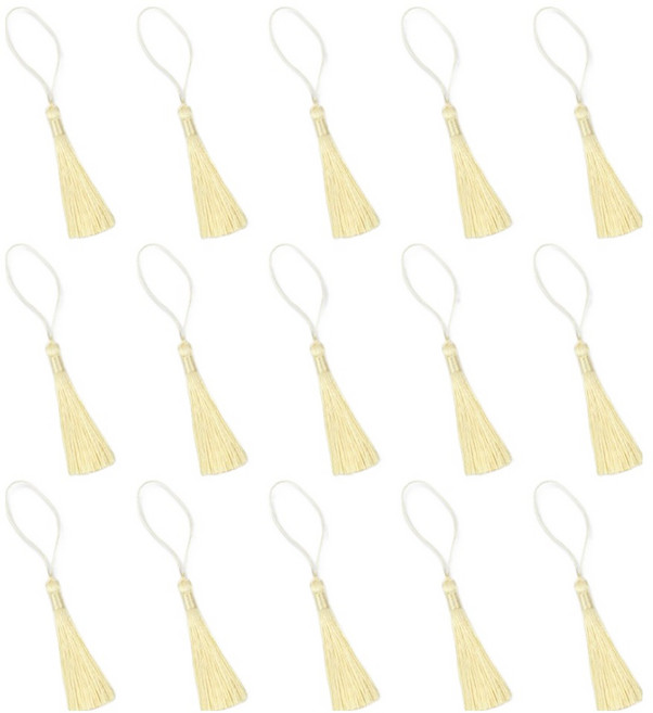 아이엔피 베이직 자수 태슬 8cm, 03 베이지, 15개