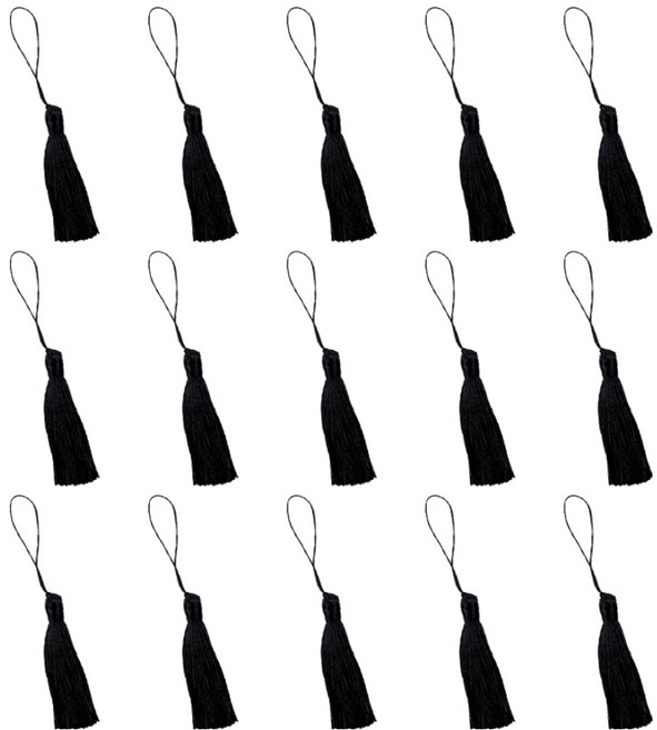 아이엔피 베이직 자수 태슬 8cm, 18 블랙, 15개