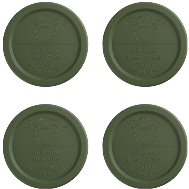 Living Good Korea WECK 玻璃容器矽膠蓋, 草綠色, 4個