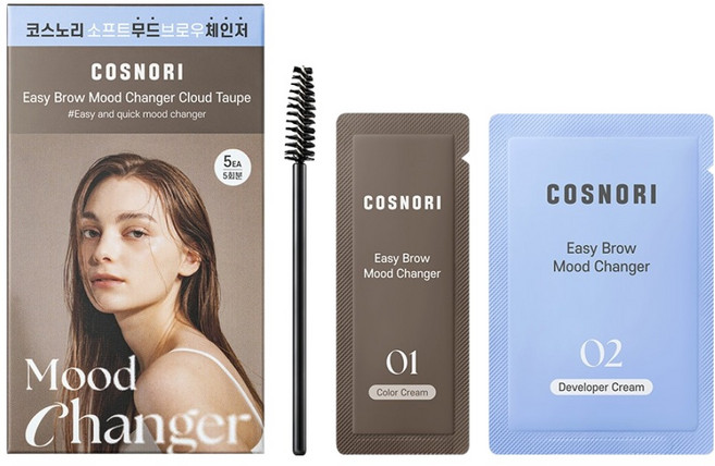 코스노리 이지 브로우 무드 체인저 염색제, 클라우드 토프, 1개