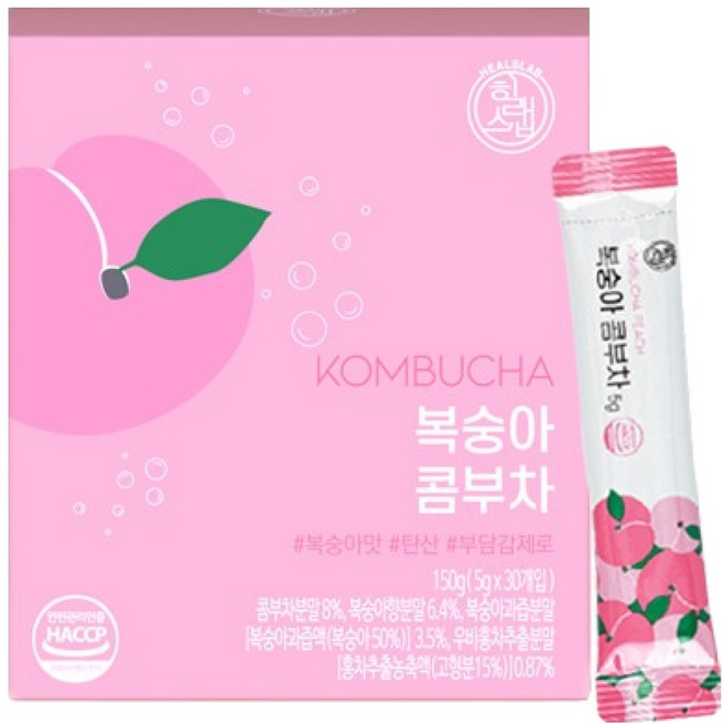healslab 康普茶 水蜜桃, 5g, 1個, 30入