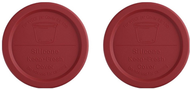 리빙굿코리아 WECK 유리용기 실리콘뚜껑, 레드딥, 2개