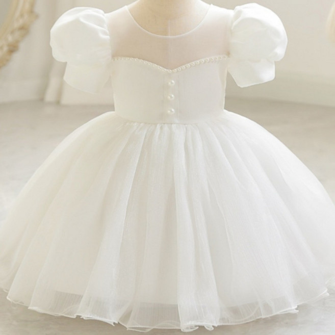 Edgeland 泡泡袖珠飾迷你洋裝