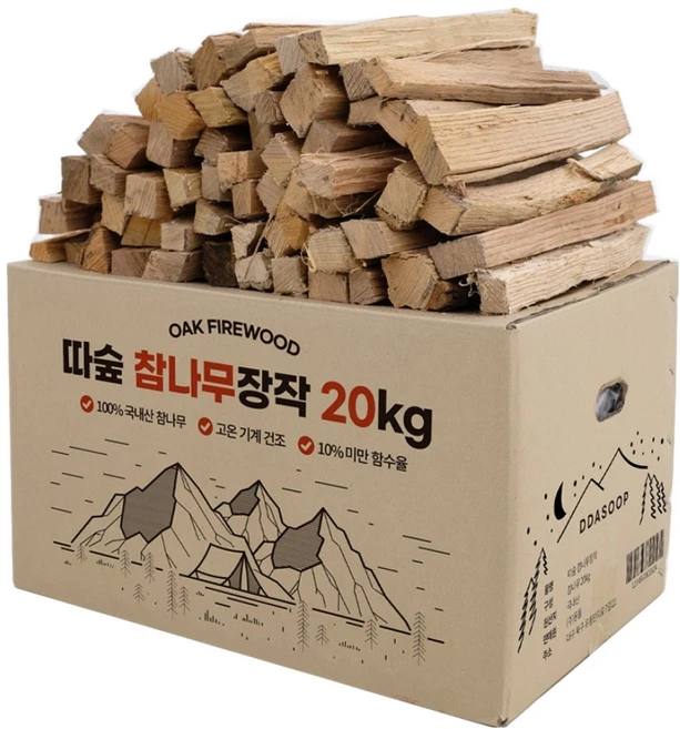 따숲 참나무장작 CE624, 20kg, 1개 - 쿠팡