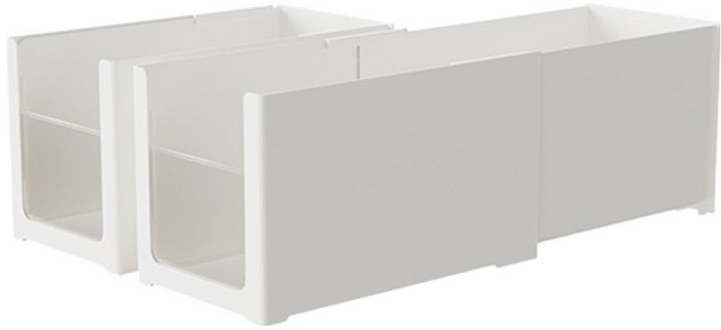 GGUMIGGA 길이조절 팬트리 정리 다용도 주방 수납함 일반형, 화이트, 1개