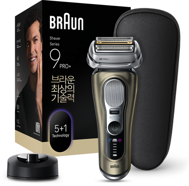 브라운 시리즈 9 PRO+ 울트라 씬 전기면도기, 9619s, 골드