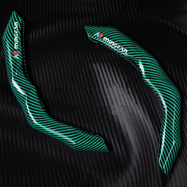 Ez2mk MS 1700 트렌디한 카본 스티어링휠 커버 세트, 그린