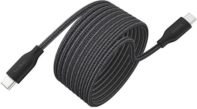 벨킨 USB C타입-C타입 부스트 차지 프로 브레이디드 마그네틱 케이블 240W, 블랙(CAB028qc2MBK), 1개, 2m