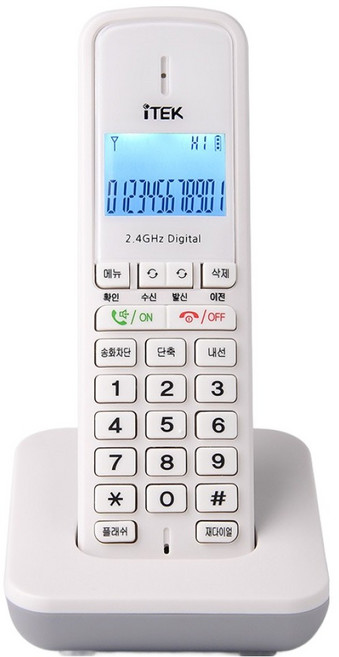 iTEK 가정용 사무실 업소용 발신자 무선 전화기, IK-1030, 화이트