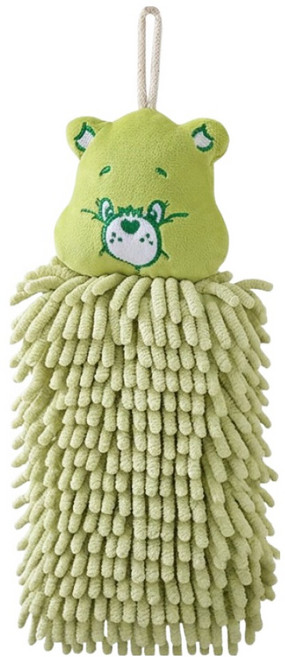 Care Bears 彩虹熊雪尼爾擦手巾 30 x 16cm, 綠色, 1個