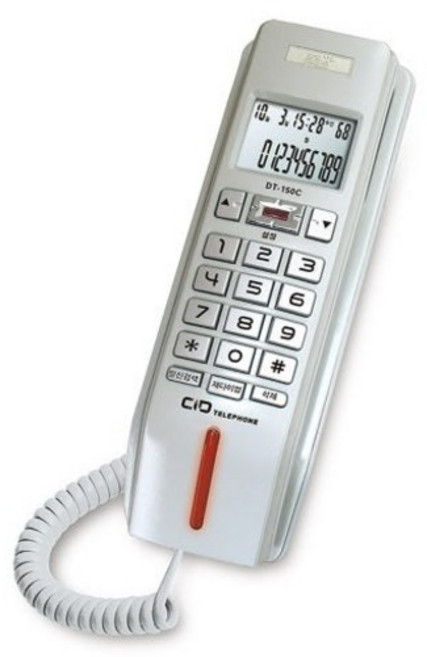 대우코러스 벽걸이 발신자 표시 유선전화기 화이트, DT-150C