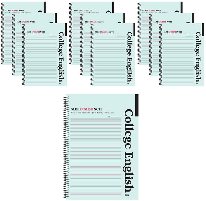 아이비스 슬림영어노트, 그린, 10개