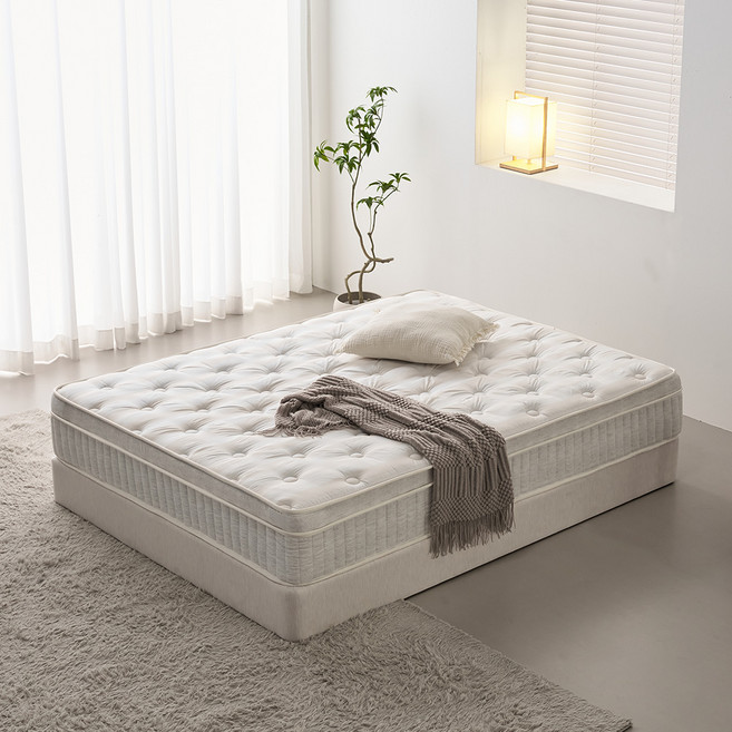 웰퍼니쳐 허리엔 버터 본넬 필로우탑 매트리스 베이지 스트라이프 방문설치, 25cm, 미디엄소프트