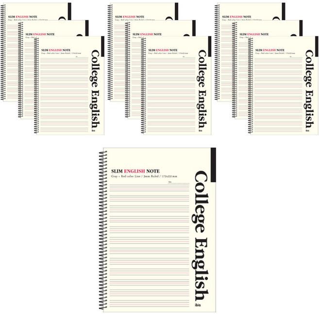아이비스 슬림영어노트, 아이보리, 10개
