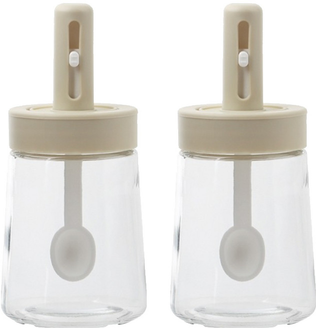 이와이엔스토리 코코 길이조절 유리 양념통, 2개, 350ml