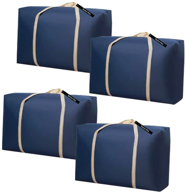 마켓플랜 모던 심플 특대형 이사 수납가방 110L, 네이비, 4개