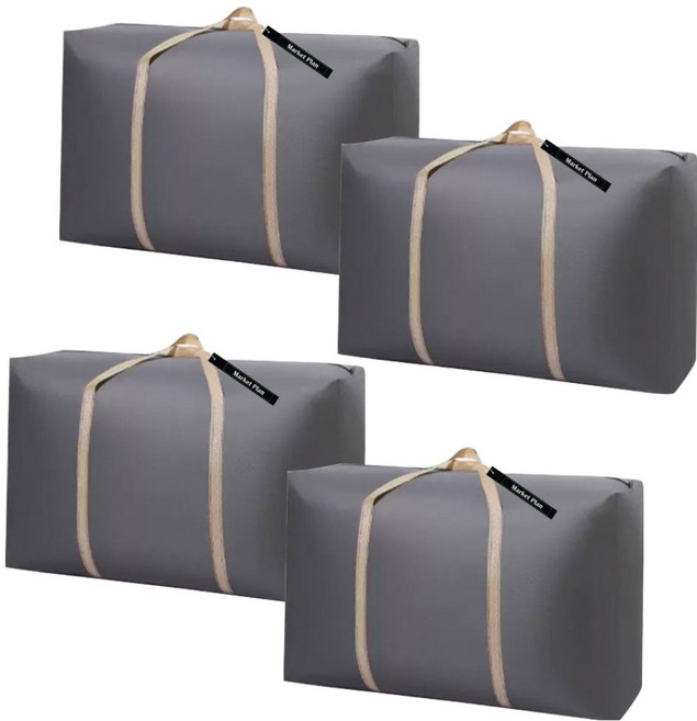 마켓플랜 모던 심플 특대형 이사 수납가방 110L, 그레이, 4개