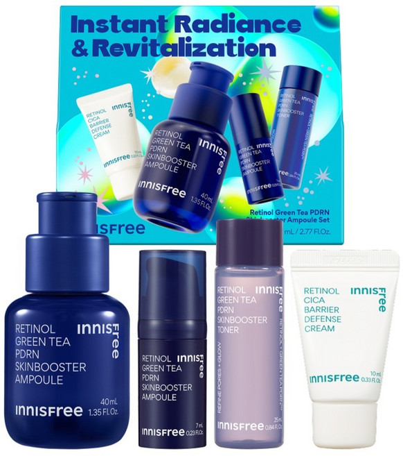 INNISFREE 假日視黃醇綠茶PDRN肌膚活化安瓶4件組, 1套