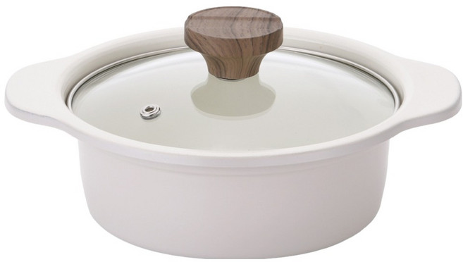 키친플라워 인덕션 쿠킨 경량 뚝배기 냄비, 16cm, 크림라떼, 1개