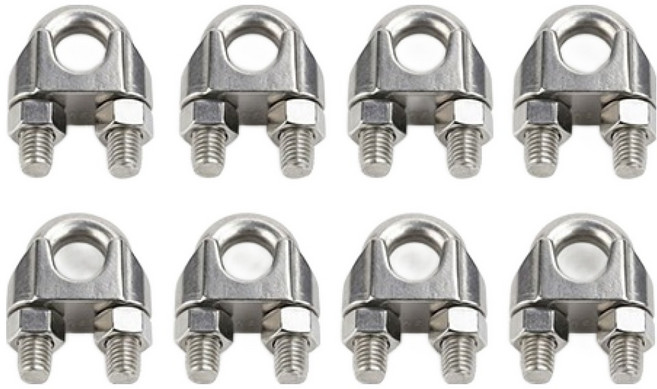 OON 스텐 와이어 로프 클립 M5, 8개