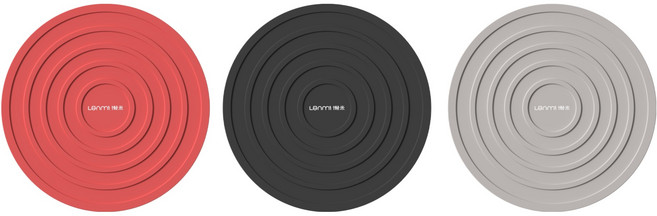 Lanmi 懶米 唱片系列 矽膠隔熱墊三件組, 紅色 + 灰色 + 黑色, 1套