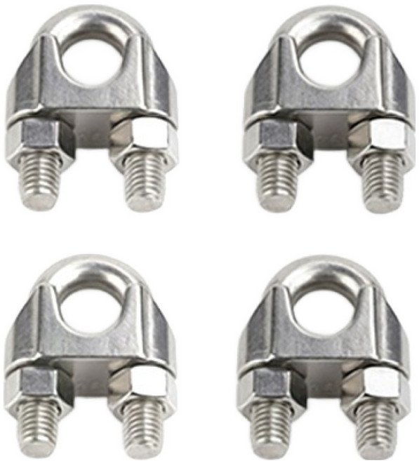 OON 스텐 와이어 로프 클립 M8, 4개