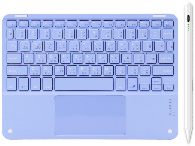 DTAudio iPad藍牙鍵盤 + 平板觸控筆, 紫色, DTA-BK100, 製造商軸