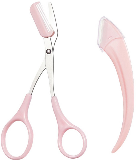 비앙티노 곡선형 콤빗형 눈썹정리기 25BRS280, 1개, 핑크