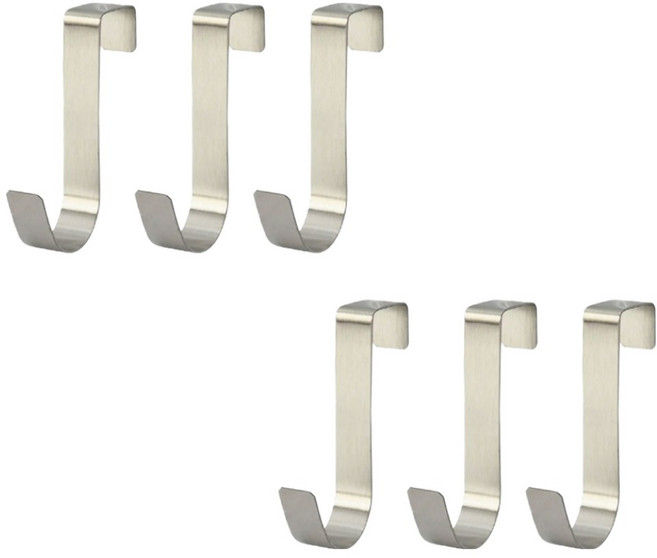 마켓플랜 다용도 주방 문걸이 후크걸이, 실버, 6개