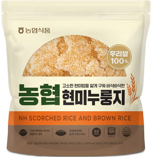 농협식품 국내산 현미누룽지, 700g, 1개