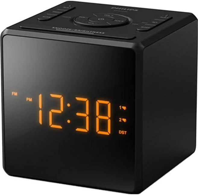 필립스 클락 LED 디스플레이 시계 듀얼알람 라디오, TAR4500, 블랙