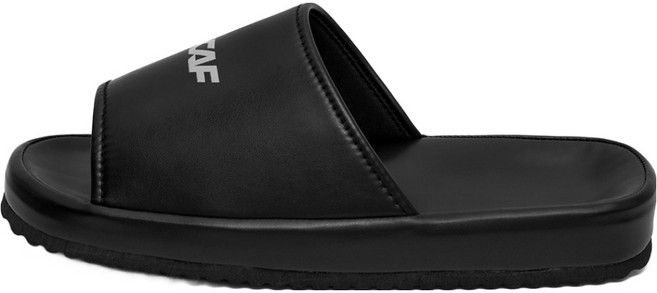 LECAF 男女通用皮革恢復拖鞋 LE5Q005, 黑色, 3XL(275~280)