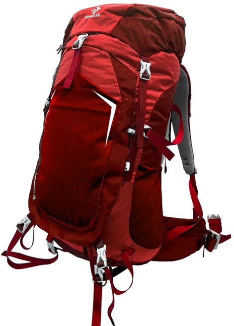 DIBOTE 迪伯特 專業登山休閒背包 鋁合金支撐背架 55L, 紅色