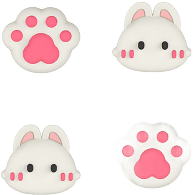 호후 닌텐도 스위치2 조이콘 컨트롤러 아날로그 스틱 몰캡 실리콘 커버, 토끼, 4개