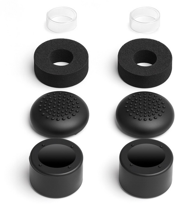 스페이스쉴드 PS5 듀얼센스 게이밍 아날로그 스틱 어시스트 에임링 스틱캡 올인원 키트 세트, 블랙, 1세트