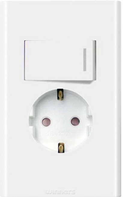 위너 스위치부착 1구 콘센트, 2개