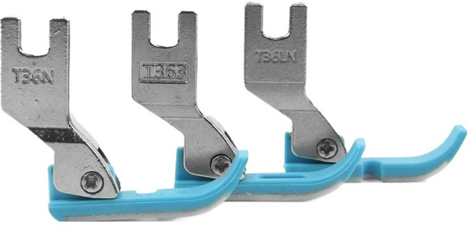 Jstrading 공업용 지퍼 노루발 테프론PVC T36N + T363 + T36LN 세트, 혼합색상, 1세트