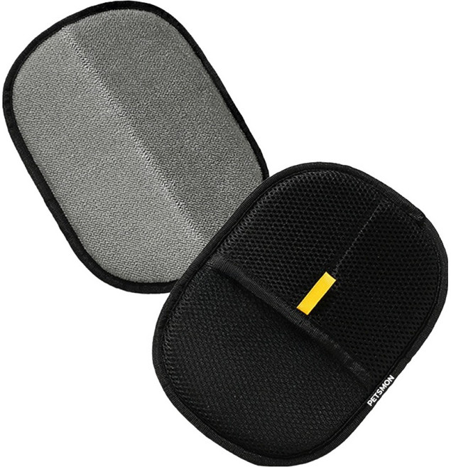 펫츠몬 반려동물 털제거 브러쉬 장갑, 블랙, 2개