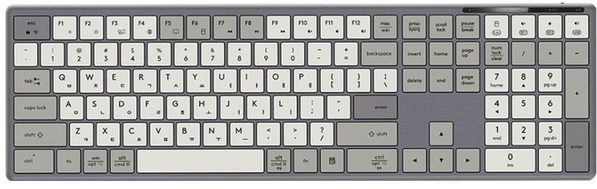 프리플로우 풀메탈 바디 초슬림 펜타그래프 키보드, 그레이, Archon UX FLAT MAX, 제조사축