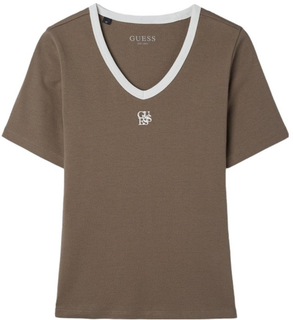 게스 여성용 V넥 링거 반팔티 YP2K2435CAMS