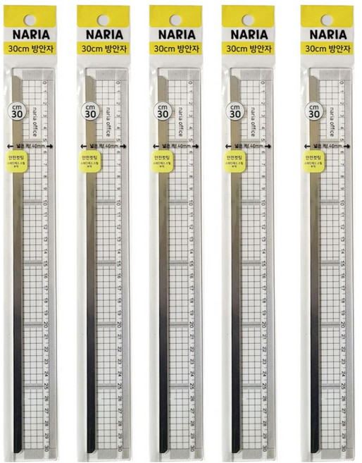 나리아 KC인증 컷팅 방안자 30cm, 5개