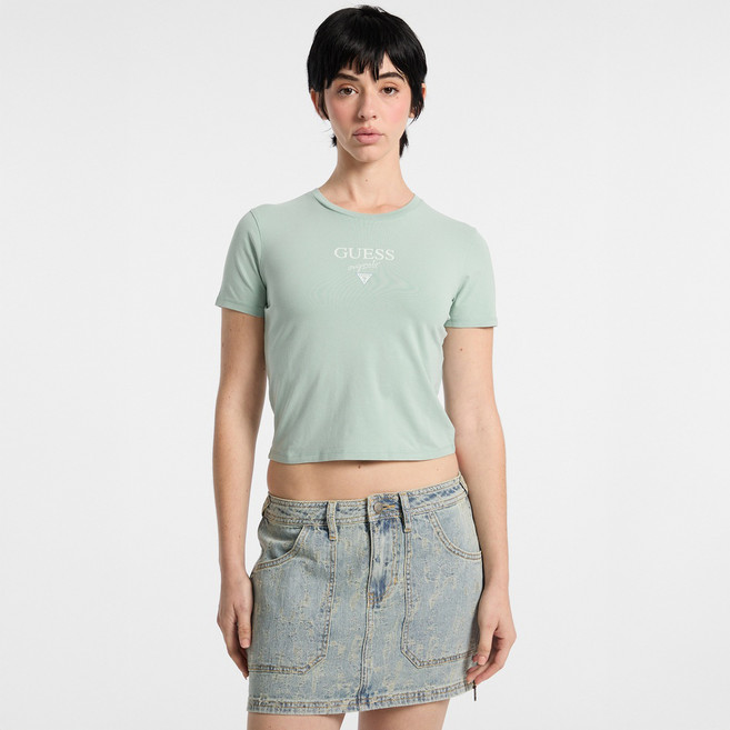GUESS 女款 GO 復古短版修身短袖T恤 YP2K2337LGNM