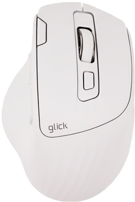 지클릭커 오피스프로 버티컬 OP55 두툼머핀 무소음 블루투스 유무선 마우스, 화이트