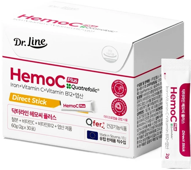닥터라인 헤모씨 플러스 철분제 엽산, 60g, 1개 - 쿠팡