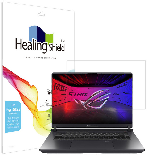 힐링쉴드 에이수스 ROG Strix G16 2025 G615 인텔 OLEOPHOBIC LIGHT 노트북 보호필름 세트, 1세트