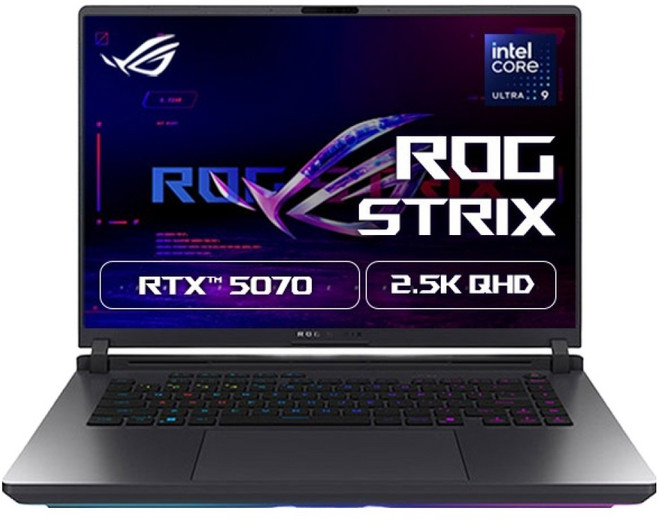 에이수스 2025 ROG 스트릭스 G16 코어Ultra9 인텔 14세대 지포스 RTX 5070, G615LP-S5180W, WIN11 Home, 32GB, 1TB, 이클립스 그레이 - 에이수스 노트북