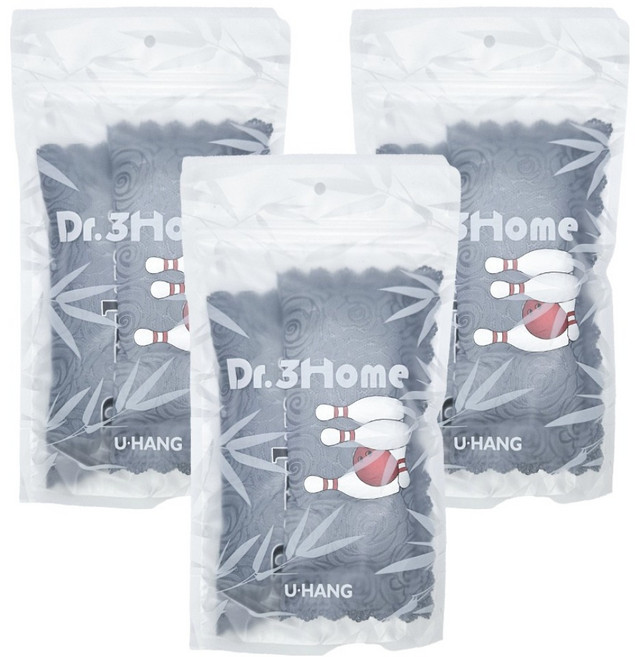 닥터쓰리홈 볼링 캐릭터 탈취제 대나무 숯 볼링화볼링용품 2p, 그레이, 3개